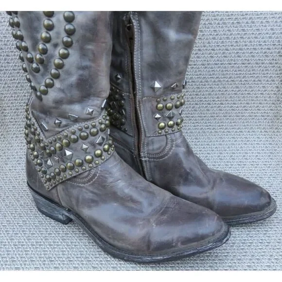 Old Gringo Belinda Womens Size 7 B Brown Studded 18.5" Tall Western Boots - Picture 8 of 16